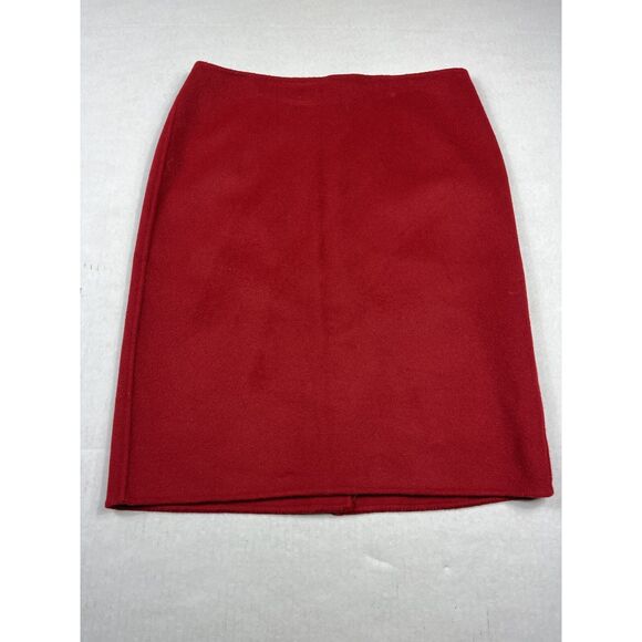 Talbots Red Wool Blend Pencil Skirt 6P Petites Back Zip Career Work Classic Fit - Picture 1 of 12